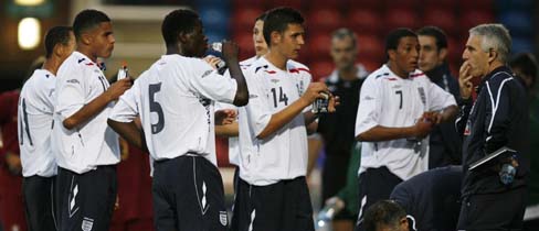John Peacock (r) with his U17s team 